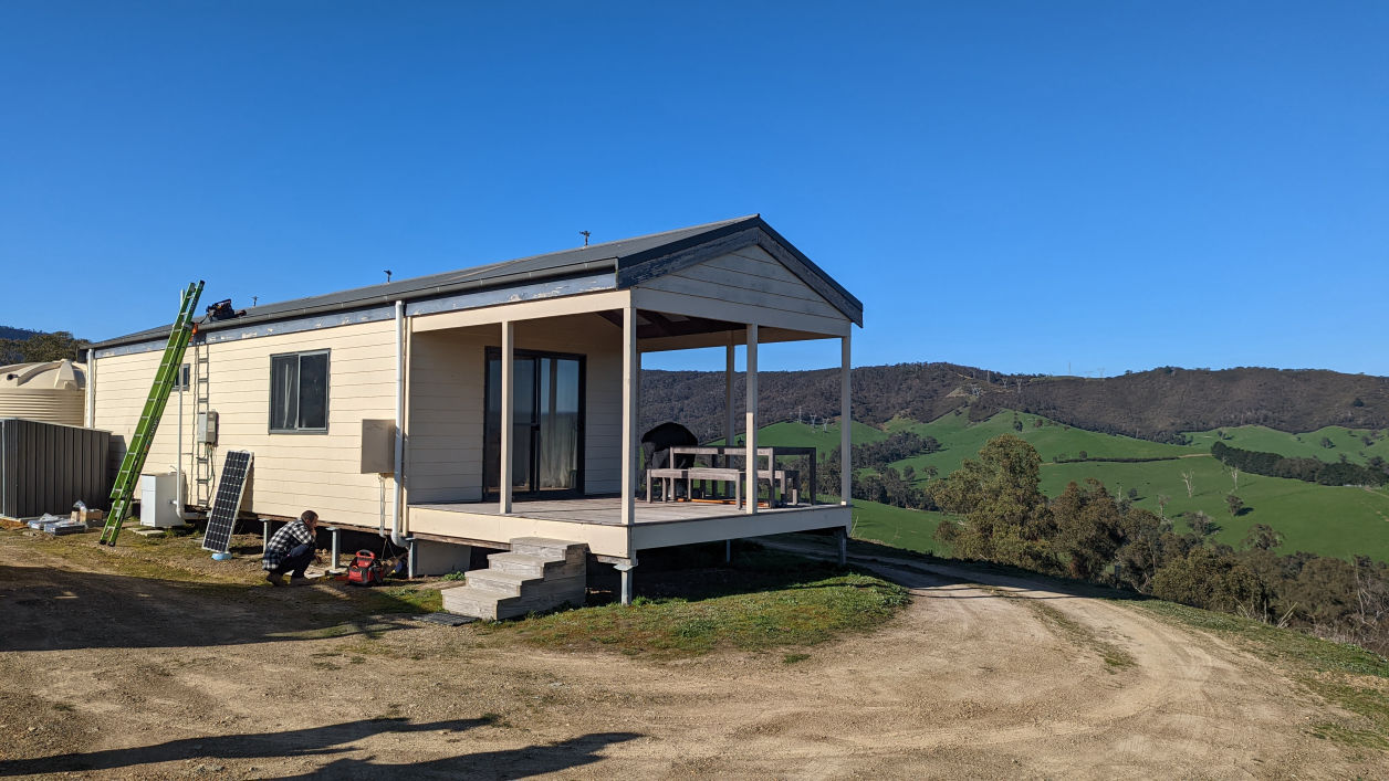 tiny house off grid solar near Healesville
